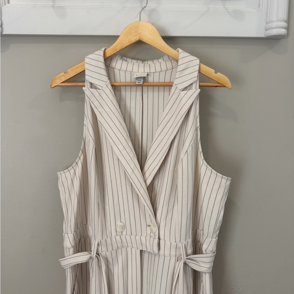A New Day Size XXL Sleeveless Pinstripe Jumpsuit - Picture 4 of 10